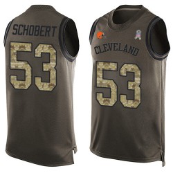 Limited Men's Joe Schobert Green Jersey - #53 Football Cleveland Browns Salute to Service Tank Top