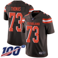 Limited Men's Joe Thomas Brown Home Jersey - #73 Football Cleveland Browns 100th Season Vapor Untouchable