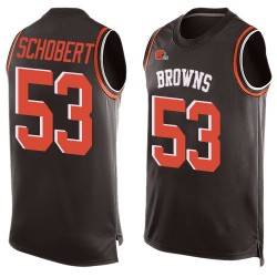 Limited Men's Joe Schobert Brown Jersey - #53 Football Cleveland Browns Player Name & Number Tank Top
